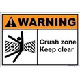 thumbnail image 1 of Street sign warning plaque New Tin Aluminum Retro Crush Zone Keep Clear Aluminum Metal For Men, Women, Unisex 8 X 12 Inch Office Signs Outdoor & Indoor Sign, 1 of 5