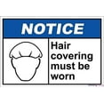 thumbnail image 1 of Street sign warning plaque New Tin Aluminum Retro Hair Covering Must Be Worn2 Notice Aluminum Metal For Men, Women, Unisex 8 X 12 Inch Office Signs Outdoor & Indoor Sign, 1 of 4