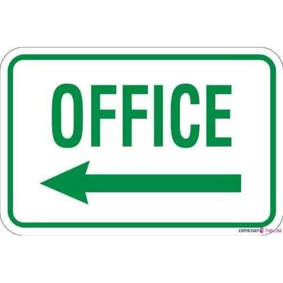 Street sign warning plaque Office With Left Arrow Green Room Plaque sign Courtyard decoration, office signs For Outdoor & Indoor 8 X 12 Inch