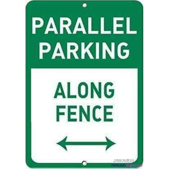 Street sign warning plaque Parallel Parking Along Fence Parking sign Courtyard decoration, office signs For Outdoor & Indoor 8 X 12 Inch