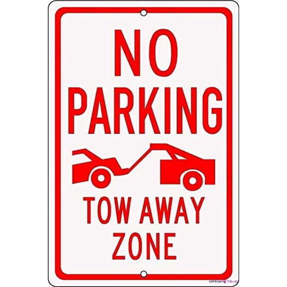Street sign warning plaque Permit Parking Only Tow Away Zone Enforced Always Metal Tin Sign Wall Art Decor Safety Warning Signs For Outdoor & Indoor office Sign 8 X 12 Inch
