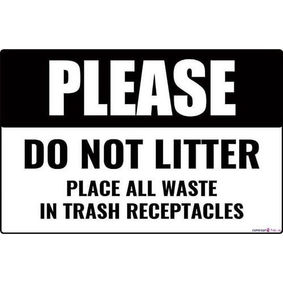 Street sign warning plaque Please Do Not Litter Business Place Trash In Basket Weatherproof Metal Tin Sign Wall Art Decor Safety Warning Signs (Aluminum) Size: 12 x 16 inch