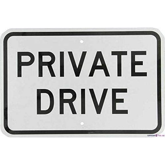 Street sign warning plaque Private Drive Black On White Metal Tin Sign Wall Art Decor Safety Warning Signs For Outdoor & Indoor office Sign 8 X 12 Inch