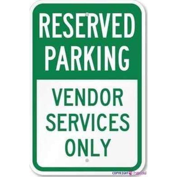 Street sign warning plaque Reserved Parking Vendor Services Only Metal Tin Sign Wall Art Decor Safety Warning Signs Size: 12 x 16 inch