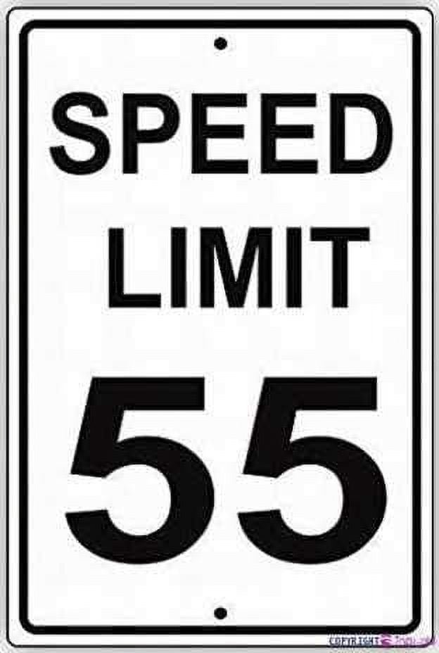 Street sign warning plaque Speed Limit 55 Mph Miles Per Hour Black ...
