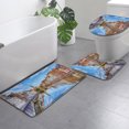 thumbnail image 1 of Street view 3 piece bathroom rug set artwork Water city European landscape non-slip bath matte U -shaped Rug Toilet Lid Cover, 1 of 5