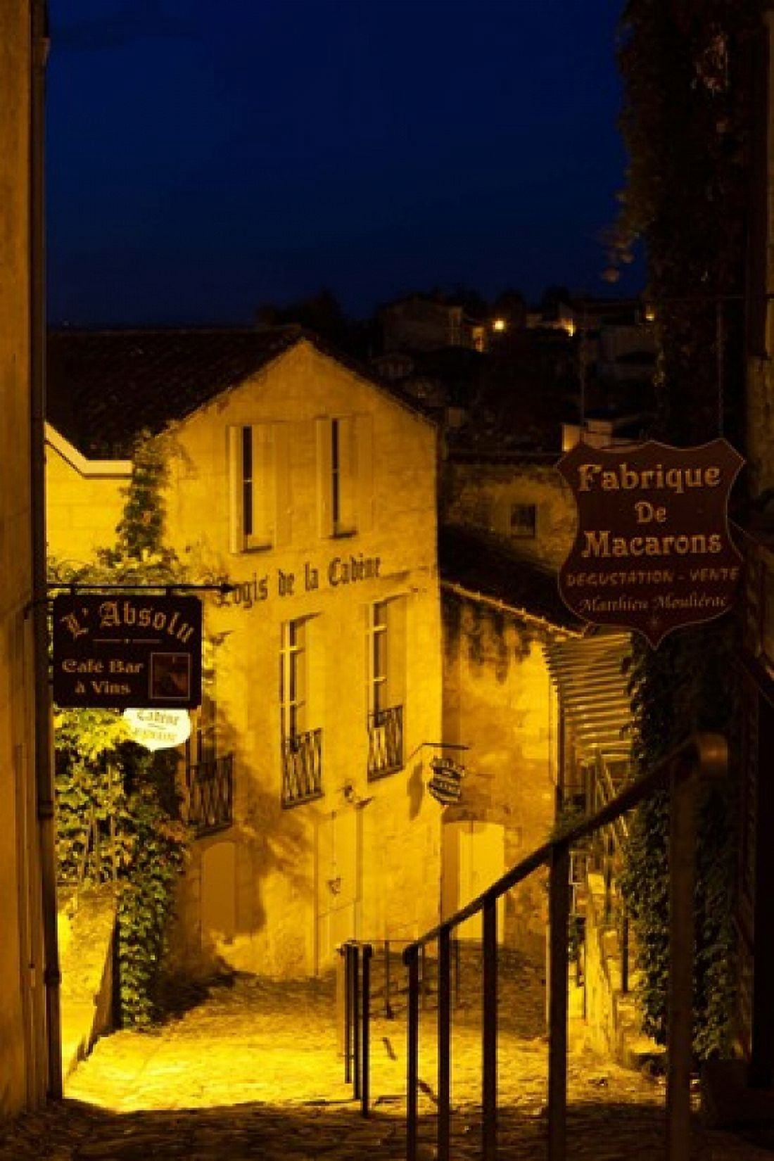 Street view at dawn Saint-Emilion Gironde Aquitaine France Canvas Art - Panoramic Images (24 x 36)