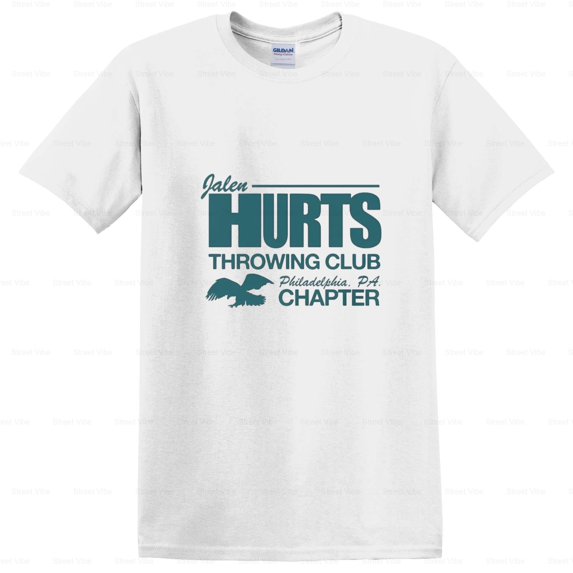 StreetVibe89 Awesome Jalen Hurts Throwing Club Fan T-Shirt, for men & women, up to size 5XL.