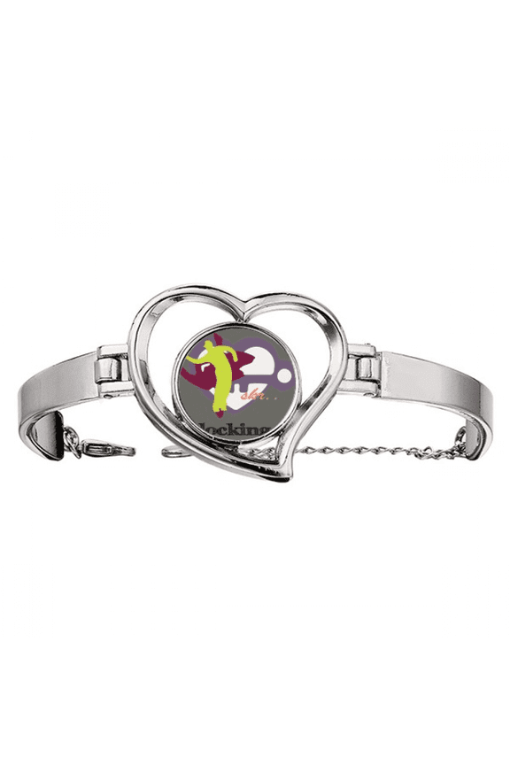 Streetdance Culture Locking Love Lock Bracelet Heart Jewelry Wire Bangle