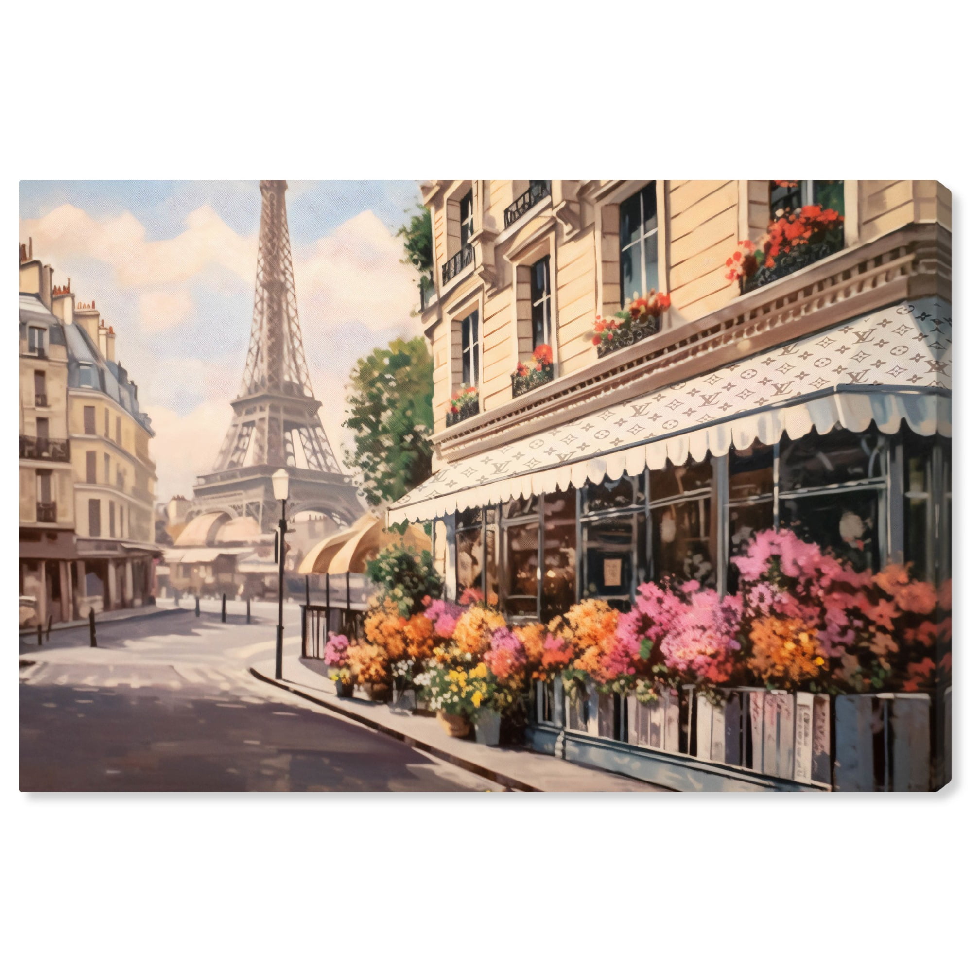 Streets of Paris Colorful Canvas Wall Art, 15" x 10"