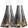 thumbnail image 1 of Streets of Paris Hand Towels Set of 2 Soft Absorbent Kitchen Hanging Towels Dish Cloths Bathroom Hand Towels with Loop & Hook for Kitchen Bathroom Wash cloth, 1 of 7