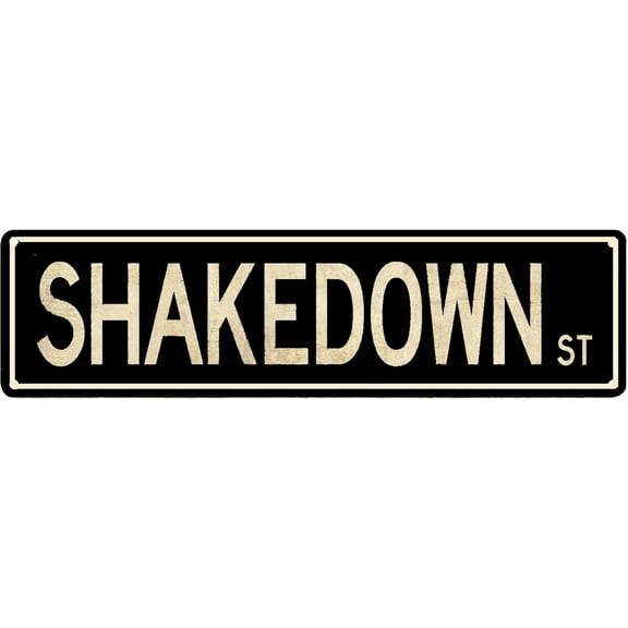 Streets Signs ST AVE DT Shakedown St Retro Road Street Metal Tin Sign Plate Drive Way Man Cave Outdoor Wall Decor or as a Unique Poster Gift Idea for Friends 4x16 Inch