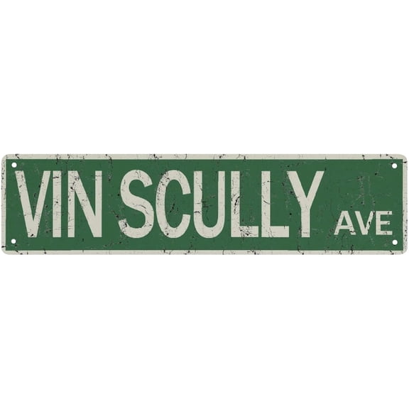 Streets Signs Vin Scully Ave Retro Road Street Metal Tin Sign Plate Drive Way Man Cave Outdoor Wall Decor Sign Gift 6 X 16 Inch