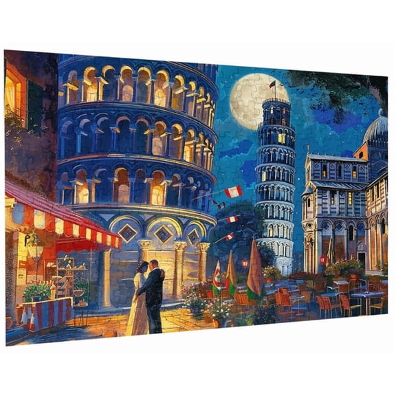 Streets of Pisa Italy 300 Piece Jigsaw Puzzle for Adults - Every Piece Unique Anti-Glare Surface
