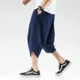 thumbnail image 1 of Streetwear Cross Pants Men’s Harajuku Casual Harem Pants Male Baggy High Quality Jogger Sweatpants Woman Large Size Summer 5XL (dark blue,Chinese size 4XL), 1 of 7
