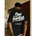 thumbnail image 1 of Streetwear Graphic Stay Humble Motivational Print Vintage Grunge Y2k Cotton Men's Women's T-Shirt, 1 of 6