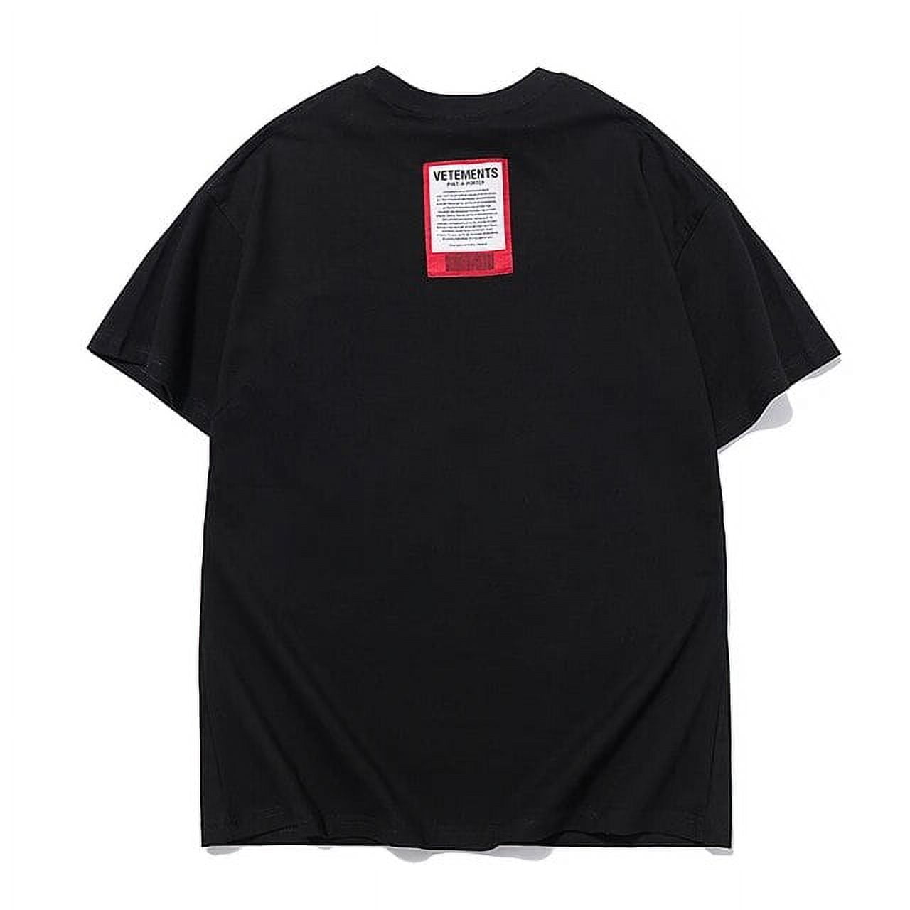 Streetwear Hip Hop Oversize Vetements Short Sleeve Tee Big Tag Patch VTM  T-shirts Embroidery Black White Red Vetements T Shirt