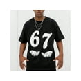 thumbnail image 1 of Streetwear Number 67 Hands Graphic Men Oversized Short Sleeve T-Shirt, 1 of 6