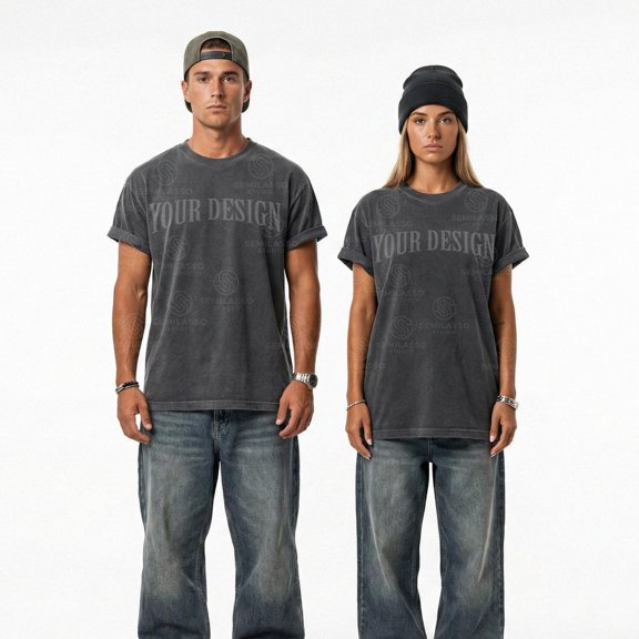 Streetwear Pepper 1717 Mockup Male Female Model