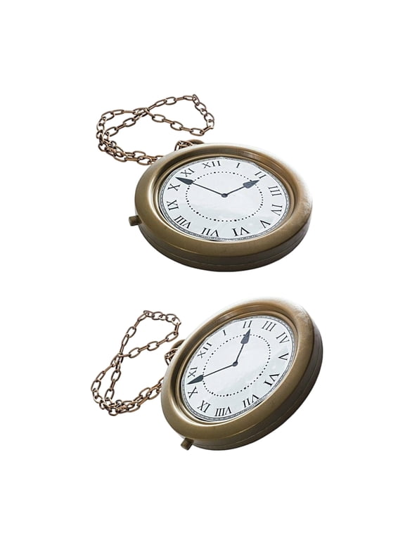 Streetwear Statement Jewelry with Oversized Clock Pendant, Two Piece Layered Necklace Set for Party Looks, Photoshoot Styling, Bold Costume Fashion