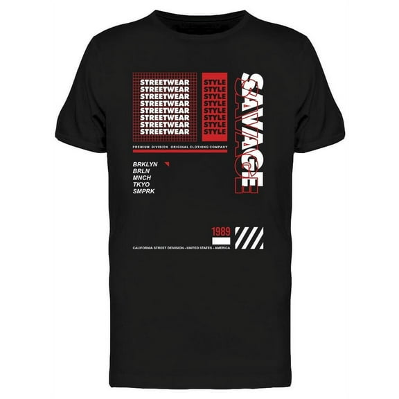 Streetwear Style Savage T-Shirt Men -Image by Shutterstock, Male Small