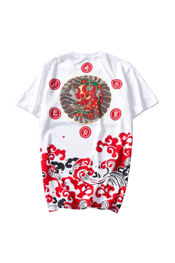 Streetwear Tee Japanese Kanji Harajuku Devil Blood Tshirt Short Sleeves Graphic Shirt