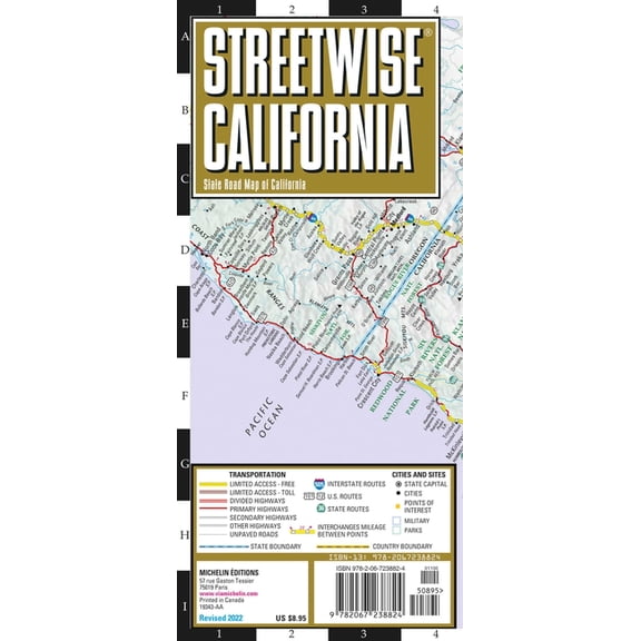 Streetwise California Map: Laminated State Road Map of California, (Paperback)