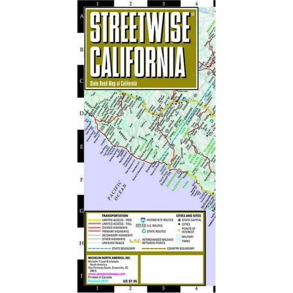 Streetwise California Map: Laminated State Road Map of California, (Paperback)