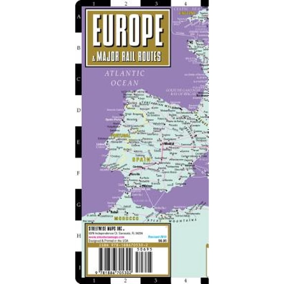 Pre-Owned Streetwise Europe Rail Map - Laminated Railroad Map of Europe, 9781886705302, 1886705305, Paperback,