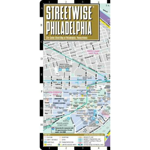 Pre-Owned Streetwise Philadelphia Map - Laminated City Center Street Map of Philadelphia, PA - Folding pocket size travel map with Septa metro map, bus map, 9780935039078, 0935039074, Paperback,