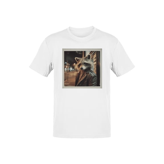 Streetwise Raccoon in Leather Men's T-shirt