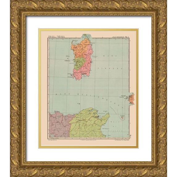 Streit 12x14 Gold Ornate Wood Framed with Double Matting Museum Art Print Titled - Europe Sardinia Island Italy - Streit 1913