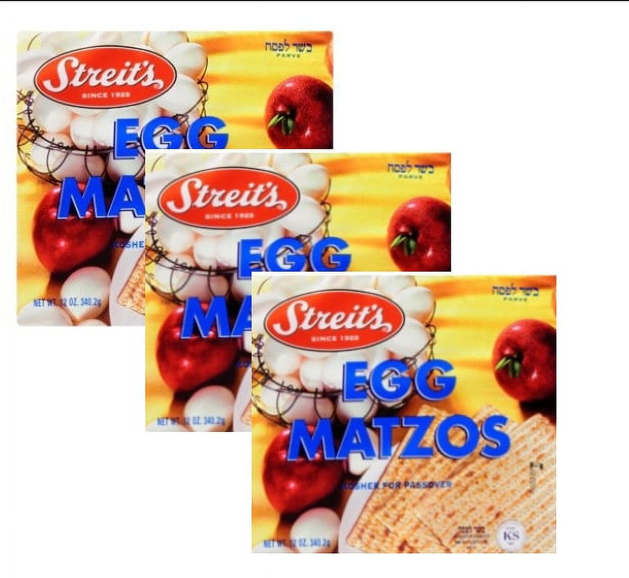 Streit's Egg Matzo Kosher For Passover 12 oz. (3Pack)
