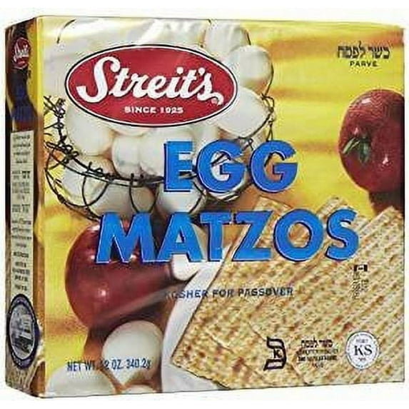 Streit's Egg Matzo Thin Crackers Kosher Matzah For Passover 12 oz. (3-Pack)