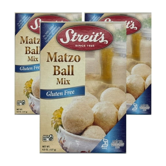 Streit's Gluten Free Matzo Ball Mix - Kosher Certified, Suitable for Passover, No MSG Added, Just Add Eggs & Oil, Vegan-Friendly, Family Owned (4.5oz, Pack of 3)