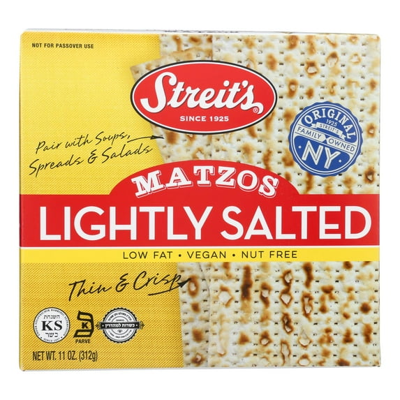 Streit's Lightly Salted Matzos, 11 oz, (Pack of 12)