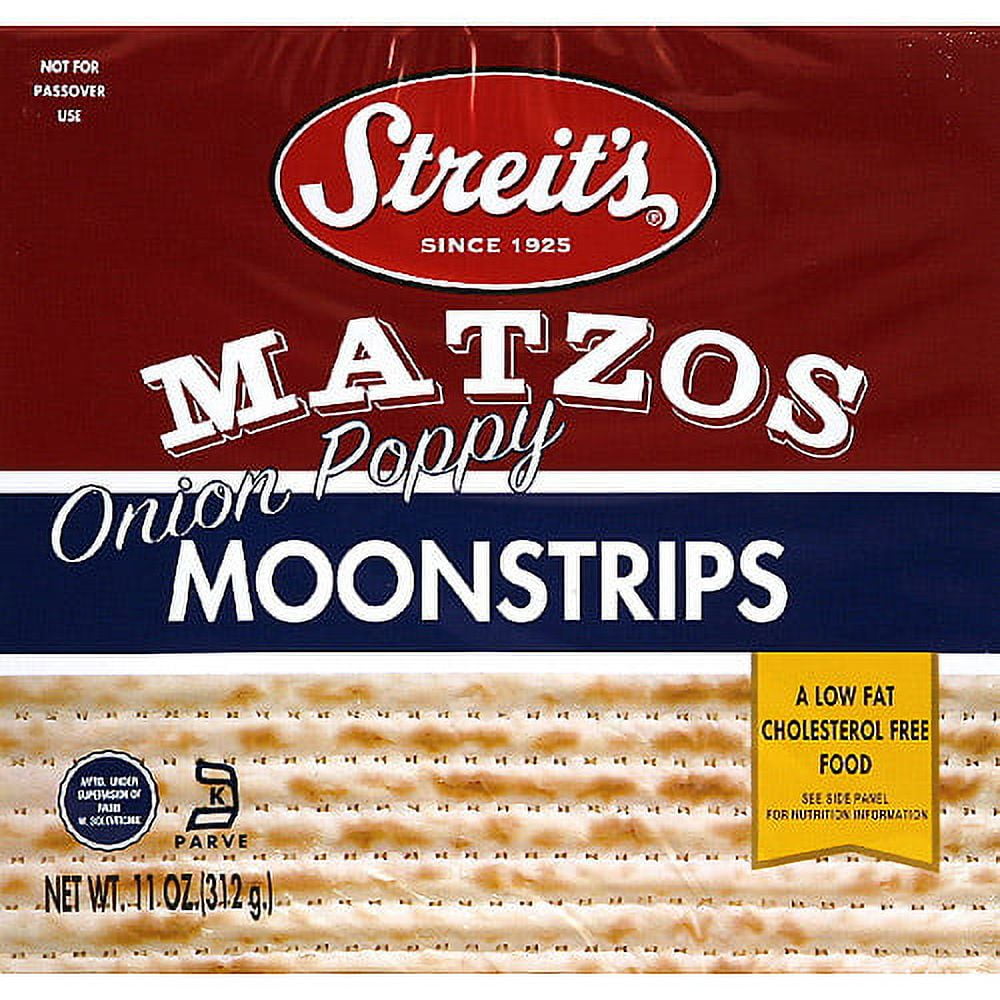 Streit's Matzos Onion Poppy Moonstrips, 11 oz, (Pack of 12)
