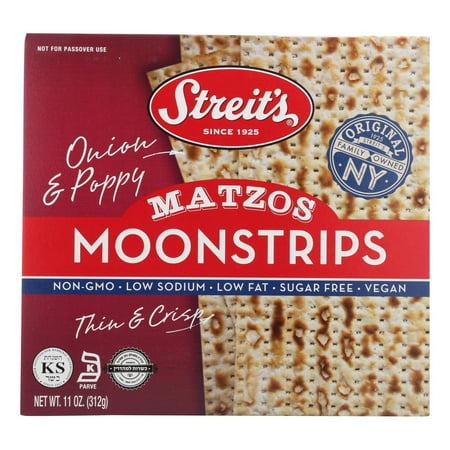 Streit's Onion and Poppy Matzo Moonstrips, Thin & Crispy, 11 oz Box