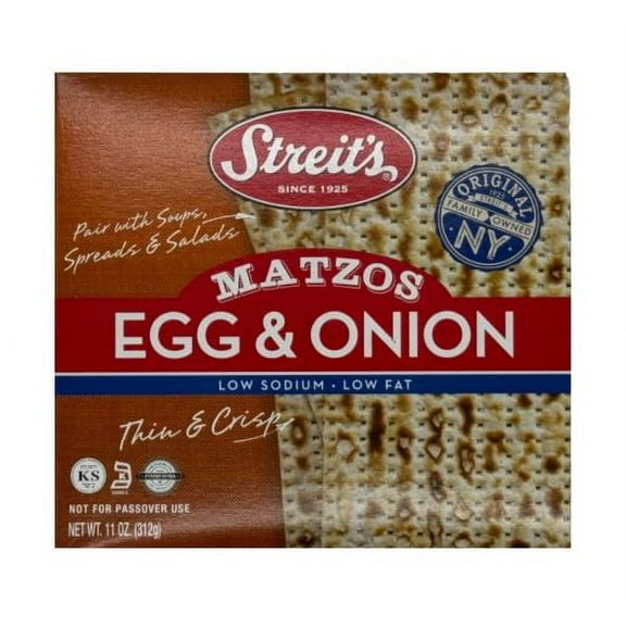 Streits Egg and Onion Matzo, 11 Ounce -- 12 per case.