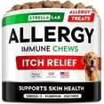 thumbnail image 1 of StrellaLab Dog Allergy Relief & Anti Itch Relief for Dogs Chews with Omega 3 - Skin & Coat Immune Supplement with Fish Oil, Pumpkin & Enzymes — Developed by Experts - Made in USA - 120 Count, 1 of 8
