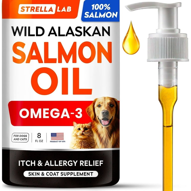 StrellaLab Salmon Oil for Dogs Skin Coat Natural Omega for