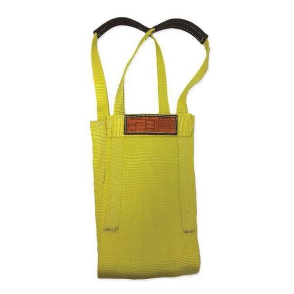 Synthetic Web Sling, Type 9, 8 ft L, 24 in W, Nylon, Yellow
