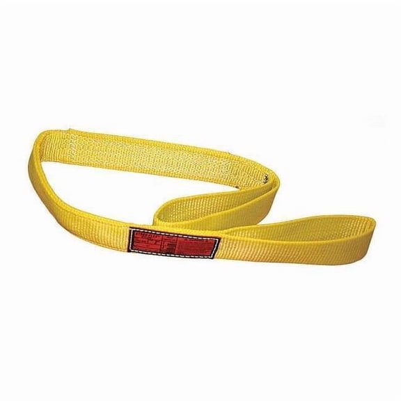 Synthetic Web Sling, Type 3, 15 ft L, 2 in W, Nylon, Yellow EEF-4-902-15