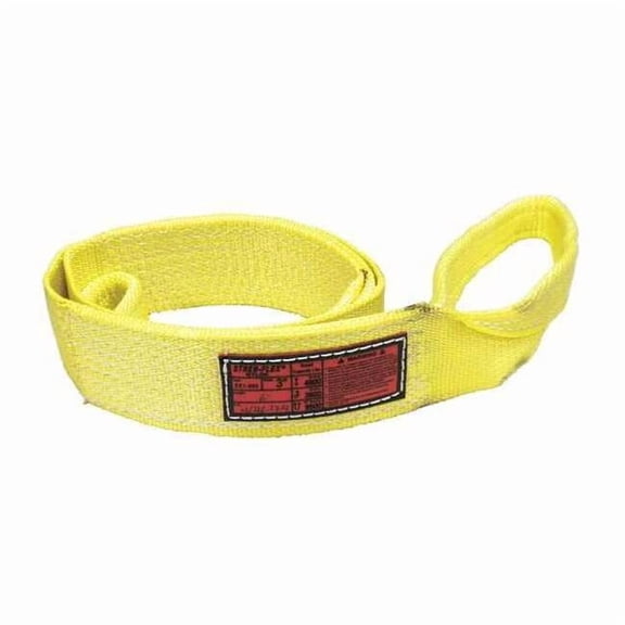 Synthetic Web Sling, Type 3, 20 ft L, 3 in W, Nylon, Yellow EEF-2-903-20