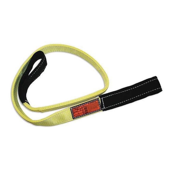 Synthetic Web Sling, Type 3, 3 ft L, 1 in W, Nylon, Yellow/Black