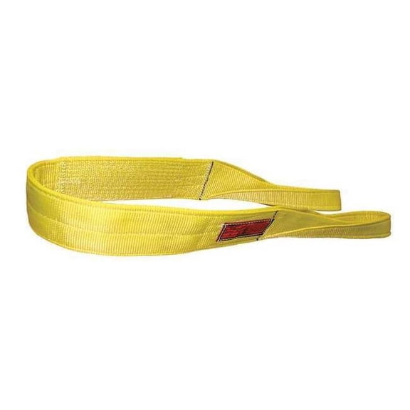 Synthetic Web Sling, Type 3, 4 ft L, 4 in W, Nylon, Yellow