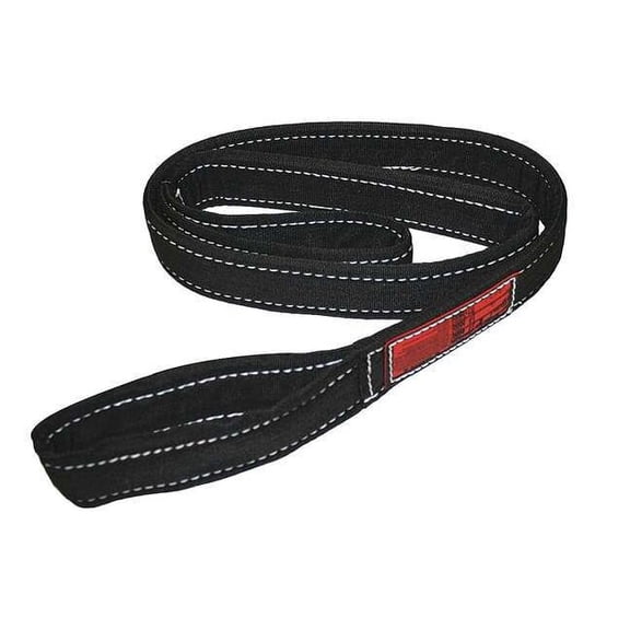 Synthetic Web Sling, Type 4, 3 ft L, 2 in W, Nylon, Black