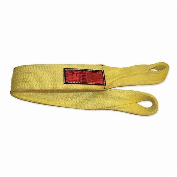 Synthetic Web Sling, Type 4, 6 ft L, 3 in W, Nylon, Yellow