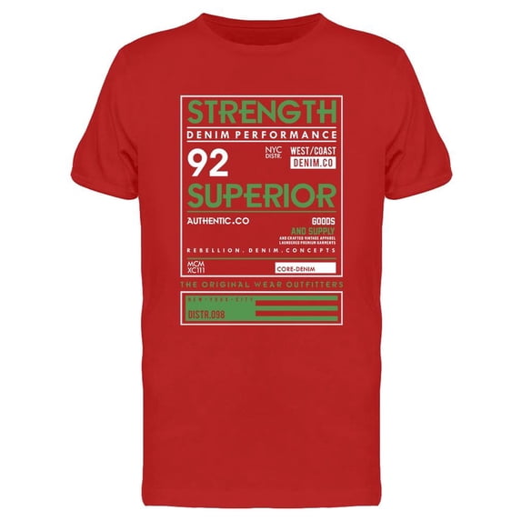 Strenght Denim Performance T-Shirt Men -Image by Shutterstock, Male x-Large