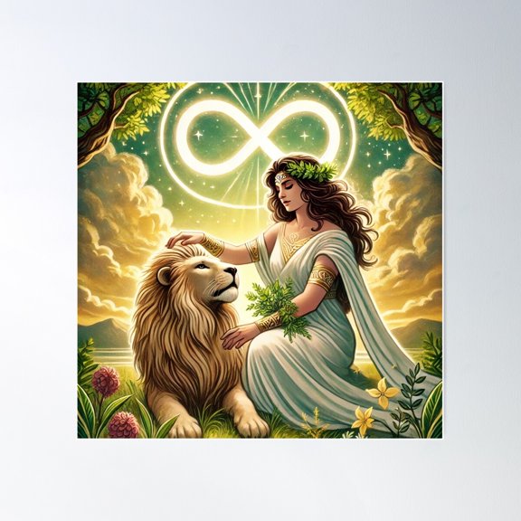 Strength Card Poster Wall Art, Modern Wall Decor For Living Room Bedroom, 16x16 UNFRAMED